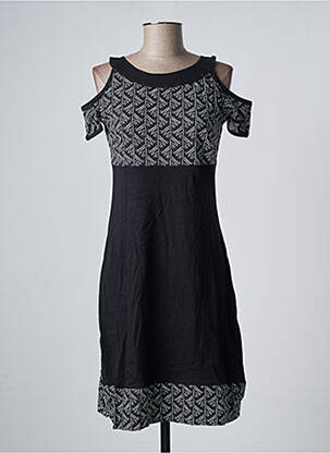 Rochie midi mâneci scurte mâneci scurte negru BAMBOO'S femeie