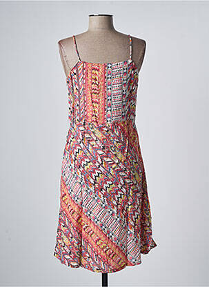 Rochie midi imprimeu fantezie bretele subțiri portocalie SINOE BY BAMBOO'S femeie