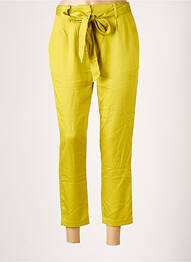 Pantalon 7/8 țesătură poplin mărime normală verde ZILCH femme