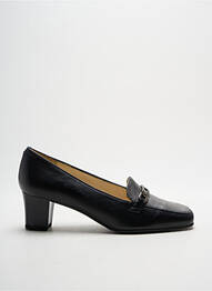 Mocasini țesătură satinată toc de 4 la 6 cm negru MARCO femme