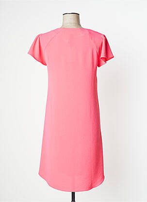 Rochie midi croială fluidă mâneci scurte roz TINTA STYLE femeie