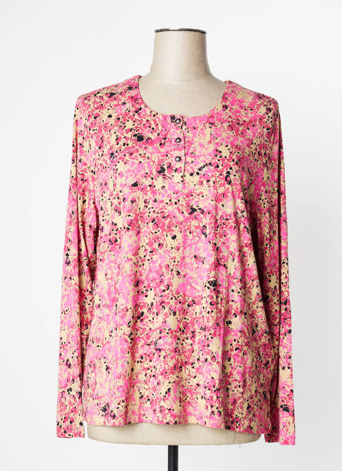 Top elasticitate mâneci lungi roz SIGNATURE femme