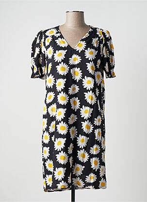 Rochie scurtă croială fluidă mâneci scurte negru COMPAÑIA FANTASTICA femeie