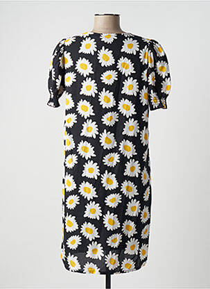 Rochie scurtă croială fluidă mâneci scurte negru COMPAÑIA FANTASTICA femeie