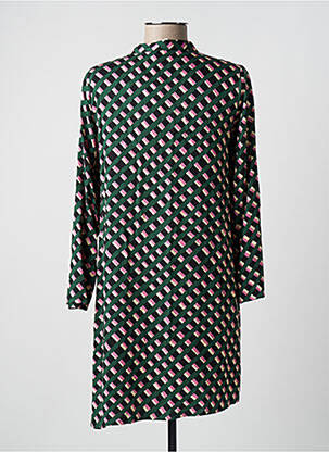 Rochie scurtă croială fluidă mâneci lungi verde COMPAÑIA FANTASTICA femeie