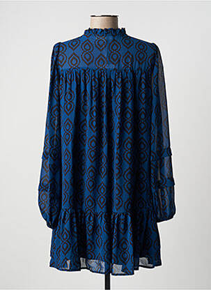 Rochie scurtă mâneci lungi mâneci lungi albastru LAURE + MAX femeie