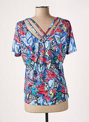 Top țesătură jersey mâneci scurte albastru DIANE LAURY femme