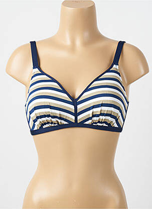 Sutien de costum de baie bretele elastice reglabile sutien balconet cu decolteu înalt albastru ANTIGEL femeie