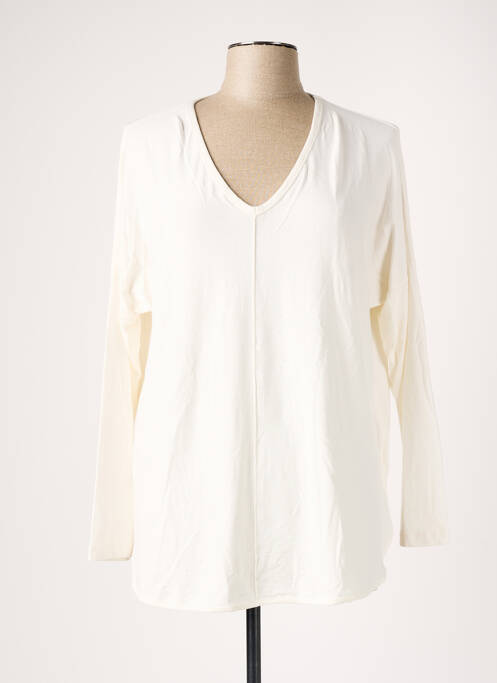 Tunică mâneci lungi țesătură crep alb GUITARE femme