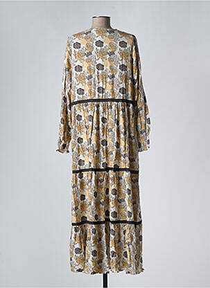 Rochie lungă mâneci lungi mâneci lungi bej LAST QUEEN femeie