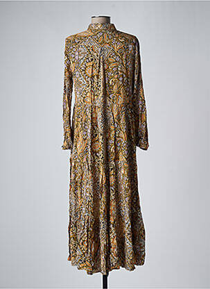 Rochie lungă mâneci lungi mâneci lungi maro LAST QUEEN femeie