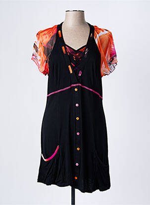 Rochie midi mâneci scurte mâneci scurte negru HALOGENE femeie