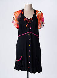 Rochie midi mâneci scurte mâneci scurte negru HALOGENE femme