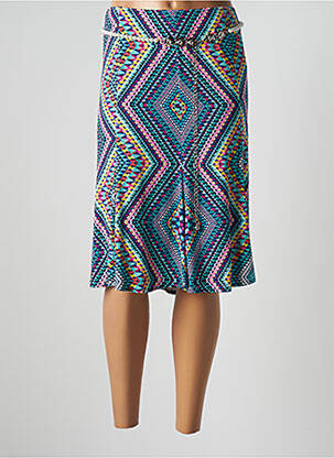 Fustă midi albastru UN TEMPS POUR ELLE femeie