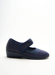 Papuci/pantofi de casă branț detașabil toc plat până la 3 cm albastru DAMART femme