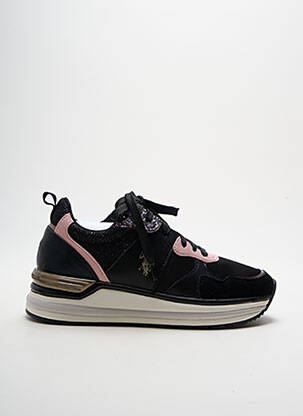 Adidași țesătură țesătură cu sclipici toc de 4 la 6 cm negru U.S. POLO ASSN femeie