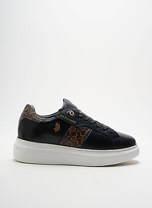 Adidași țesătură satinată toc de 4 la 6 cm negru U.S. POLO ASSN femeie