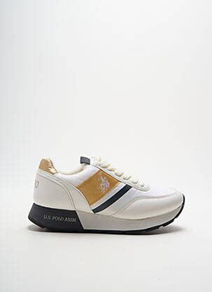 Adidași țesătură satinată toc plat până la 3 cm alb U.S. POLO ASSN femeie