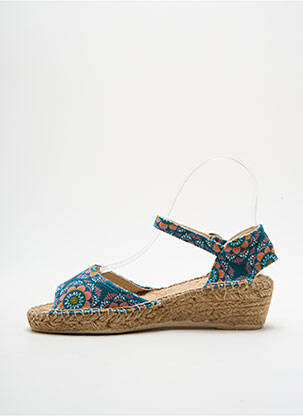 Espadrile țesătură pânză toc de 4 la 6 cm albastru LA FIANCEE DU MEKONG femeie