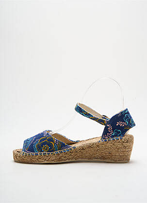 Espadrile țesătură pânză toc de 4 la 6 cm albastru LA FIANCEE DU MEKONG femeie