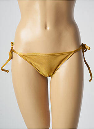 Chiloți de baie efect material satinat bikini auriu RIO DE SOL femeie