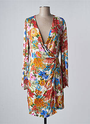 Rochie midi imprimeu floral mâneci lungi alb ANGELA DAVIS femeie