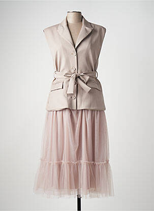 Rochie lungă bej ANGELA DAVIS femeie