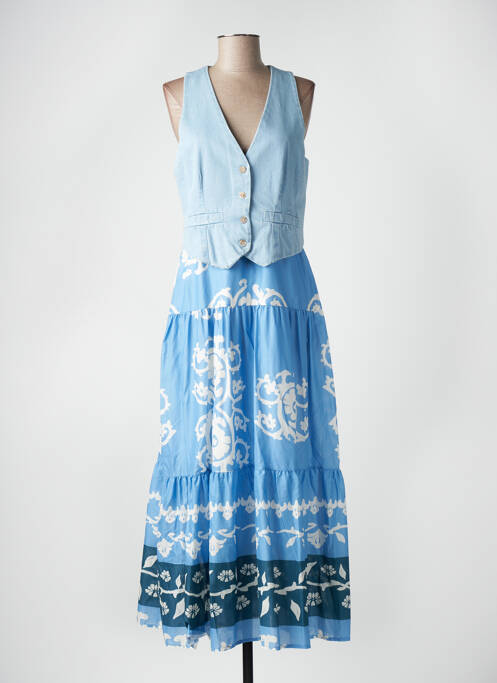 Rochie lungă albastru ANGELA DAVIS femeie