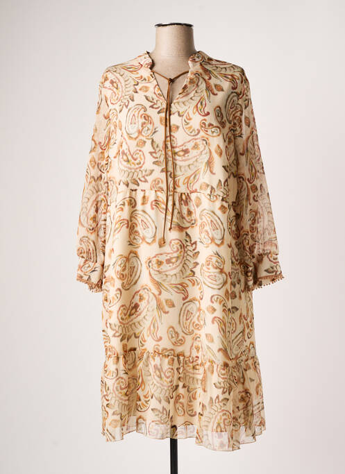 Rochie midi bej COMME ÇA femeie