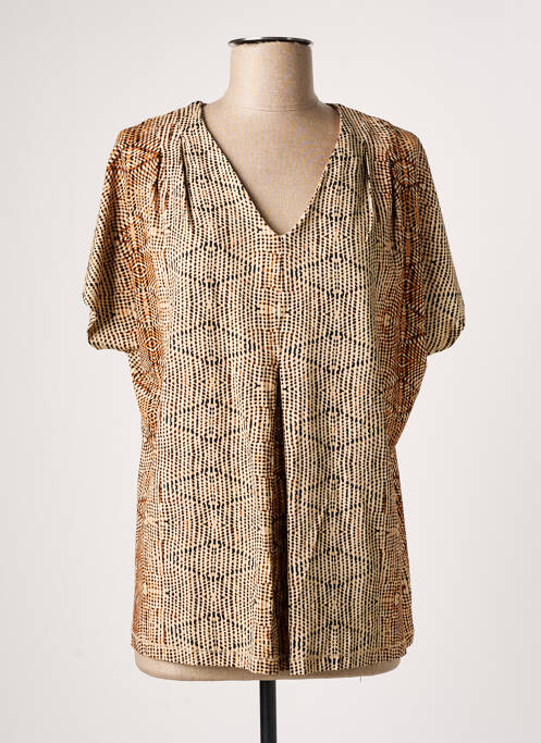 Tricou imprimeu fantezie mâneci scurte bej CISO femme