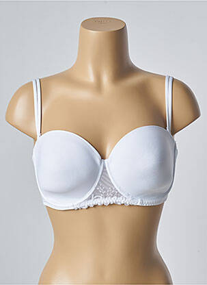 Sutien efect material satinat sutien balconet cu decolteu înalt alb SIMONE PERELE femeie