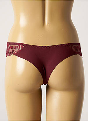 Tanga efect material satinat maro SIMONE PERELE femeie