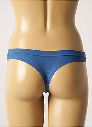 Tanga efect material satinat albastru SIMONE PERELE femeie