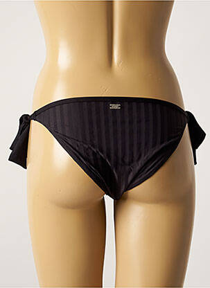 Chiloți de baie efect material satinat bikini negru CHERRY BEACH femeie