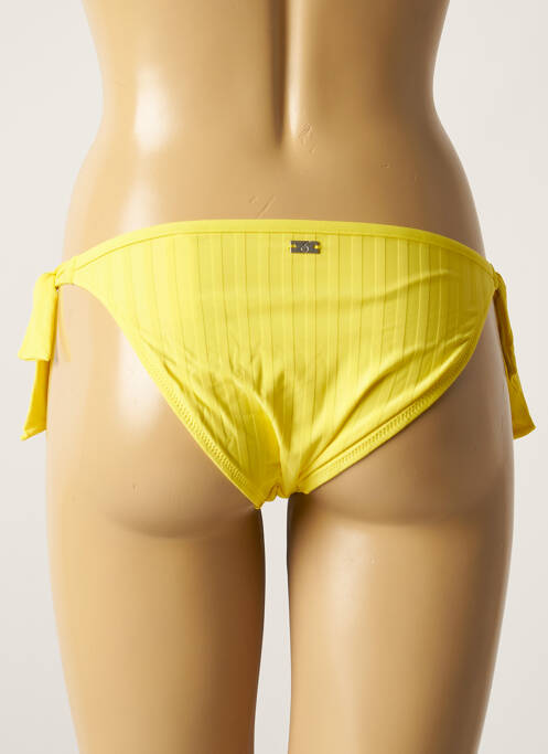 Chiloți de baie imprimeu dungi bikini galben CHERRY BEACH femme