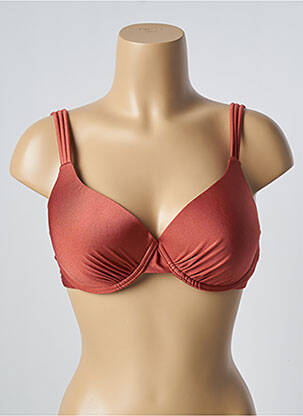 Sutien de costum de baie bretele elastice reglabile sutien balconet cu decolteu înalt maro BARTS femeie