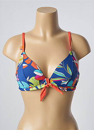 Sutien de costum de baie elasticitate sutien cupe întregi cu decolteu înalt albastru CHERRY BEACH femeie