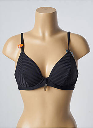 Sutien de costum de baie elasticitate sutien cupe întregi cu decolteu înalt negru CHERRY BEACH femeie