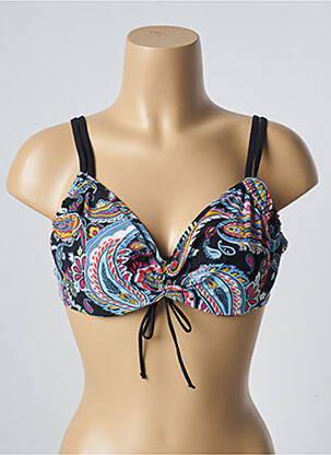 Sutien de costum de baie elasticitate sutien cupe întregi cu decolteu înalt negru BELCOR femeie