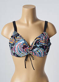 Sutien de costum de baie elasticitate sutien cupe întregi cu decolteu înalt negru BELCOR femme