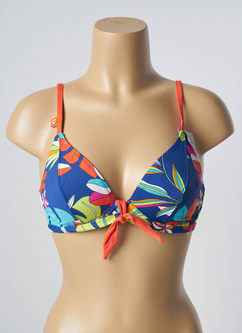Sutien de costum de baie elasticitate sutien cupe întregi cu decolteu înalt albastru CHERRY BEACH femme