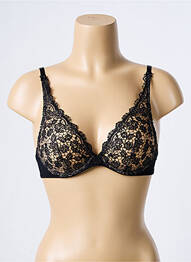 Sutien efect material satinat sutien cupe întregi cu decolteu înalt negru AUBADE femme