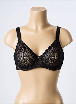 Sutien efect material satinat sutien cupe întregi cu decolteu înalt negru AUBADE femeie