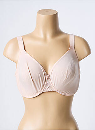 Sutien efect material satinat sutien cupe întregi cu decolteu înalt culoare piersică AUBADE femeie
