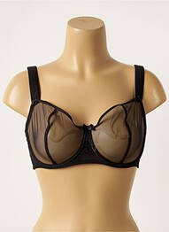 Sutien efect material satinat sutien cupe întregi cu decolteu înalt negru AUBADE femme