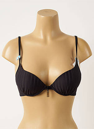 Sutien de costum de baie elasticitate top sutien push-up negru CHERRY BEACH femeie