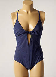 Costum de baie dintr-o singură piesă efect material satinat top triunghiuri albastru SIMONE PERELE femme