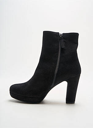Botine/ghete țesătură satinată toc de 7 la 9 cm negru LES:VENUES femeie