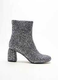 Botine/ghete vârf rotund toc de 4 la 6 cm gri VANESSA WU femeie
