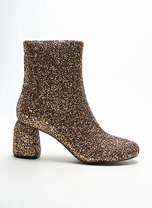 Botine/ghete vârf rotund toc de 4 la 6 cm galben VANESSA WU femeie